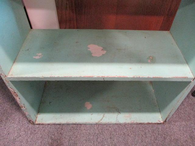 4 Shelf "Chippy" Aquamarine Painted Book Shelf