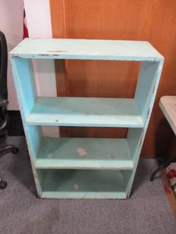 4 Shelf "Chippy" Aquamarine Painted Book Shelf