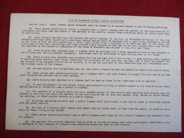 1952 City of Milwaukee Police Department Bicycle Safety Manual