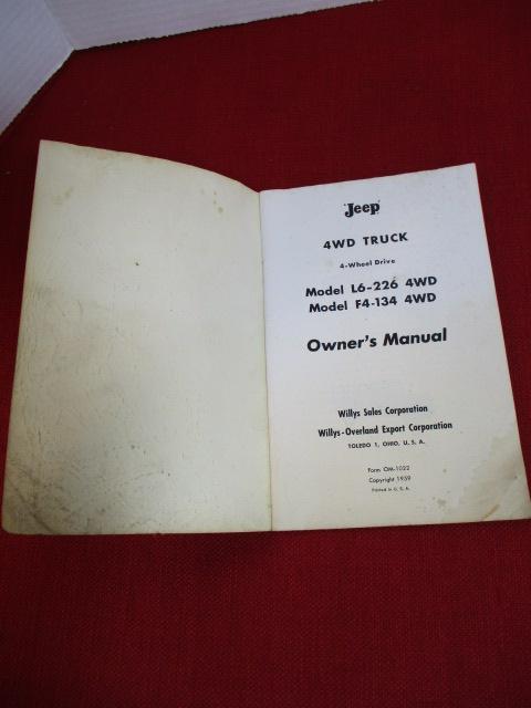 1959 Willy's Jeep Owners Manual