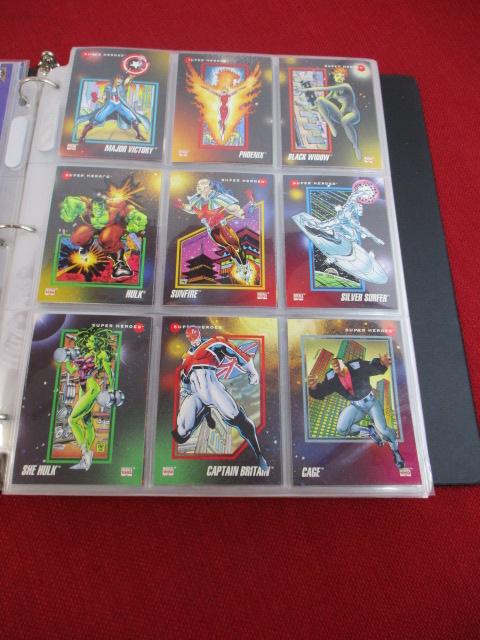 1992 Marvel Trading Cards in Binder-Lot of 315 Cards + Bonus Spiderman Card Sheet