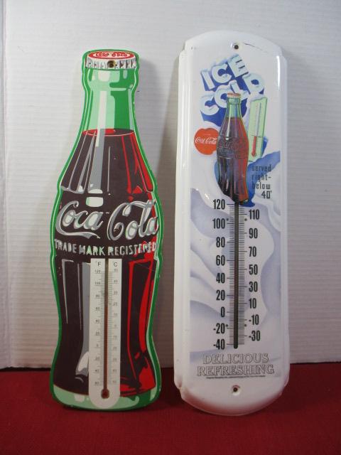 Pair of Coca-Cola Advertising Thermometers-B