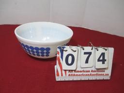 Pyrex 9" Blue Polke Dot Mixing Bowl-A