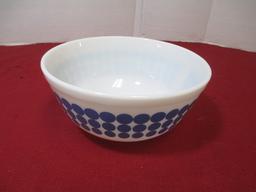 Pyrex 9" Blue Polke Dot Mixing Bowl-A