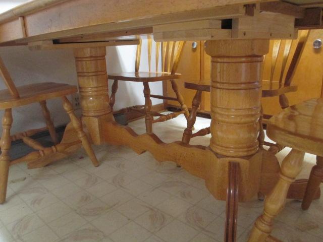 Ceramic Inlay Farmhouse Kitchen Table w/ 6 Chairs