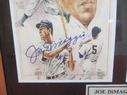 Joe DiMaggio Autographed Framed Hall of Frame Piece
