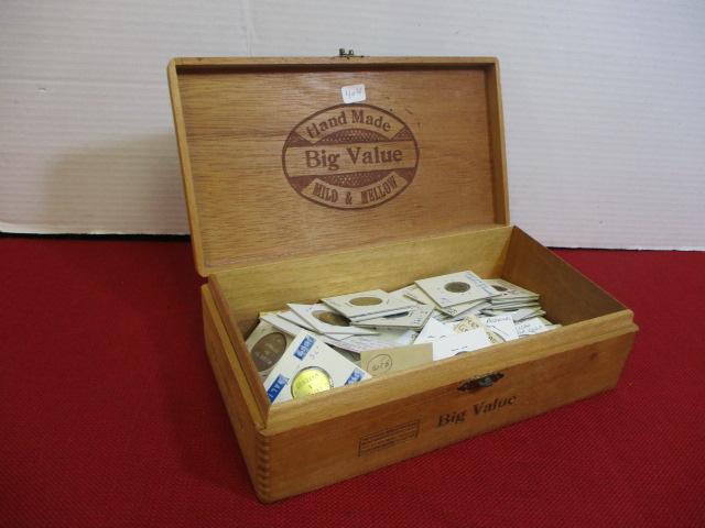 Wooden Cigar Box Loaded! w/ Transportation Tokens