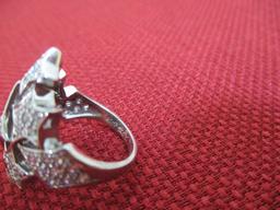 Sterling Silver Ring w/ Cubic Zirconium Accents