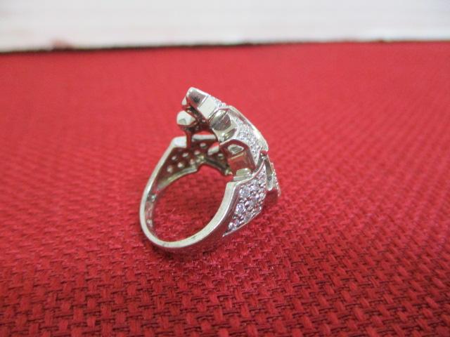 Sterling Silver Ring w/ Cubic Zirconium Accents