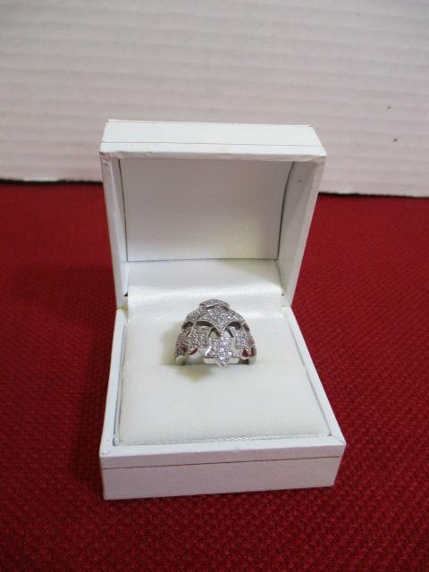 Sterling Silver Ring w/ Cubic Zirconium Accents