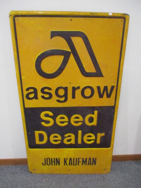 Asgro Seed Dealer Embossed Advertising Sign