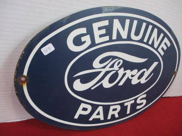 Oval Metal Ford Parts Sign