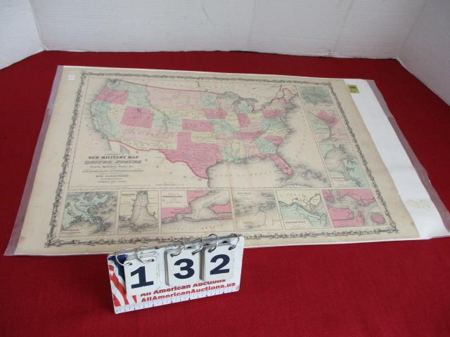 1862 War Dept. Forts & Military Post Map