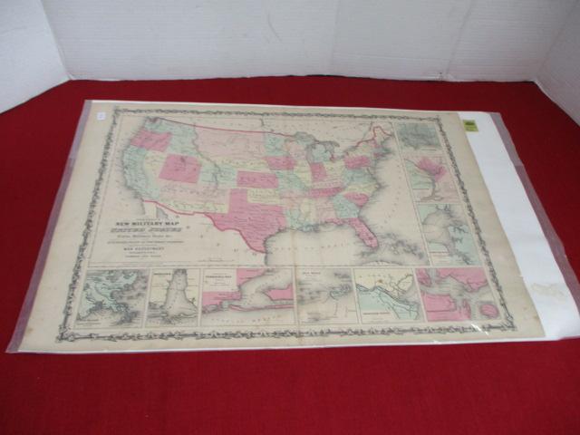 1862 War Dept. Forts & Military Post Map