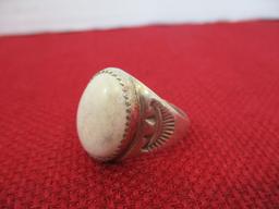 Sterling Silver Artisan Estate Ring with Cabochon