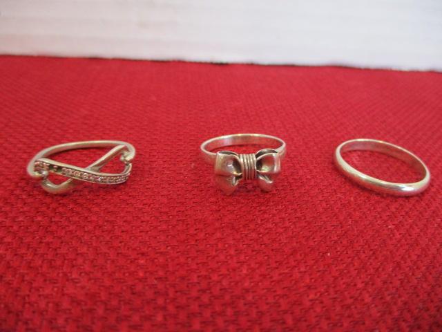 Sterling Silver Mixed Estate Rings-Lot of 3