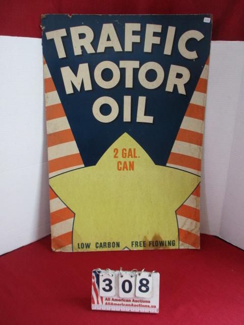 Traffic Motor Oil Original Unused Cardstock Advertising