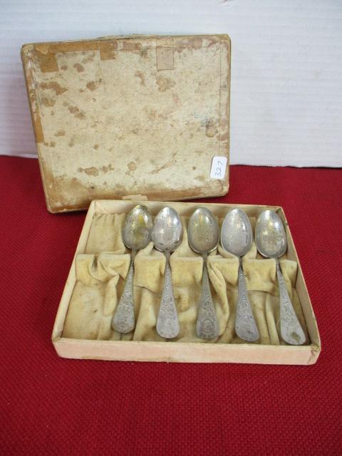 1893 Columbian Expedition Chicago, IL. Set of Advertising Demitasse Spoon Set