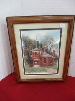 Mark Mueller Signed & Numbered Hand Colored Lithograph-Lacrosse, WI School House