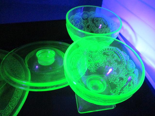 Uranium Glass Mixed Lot-5 Pieces