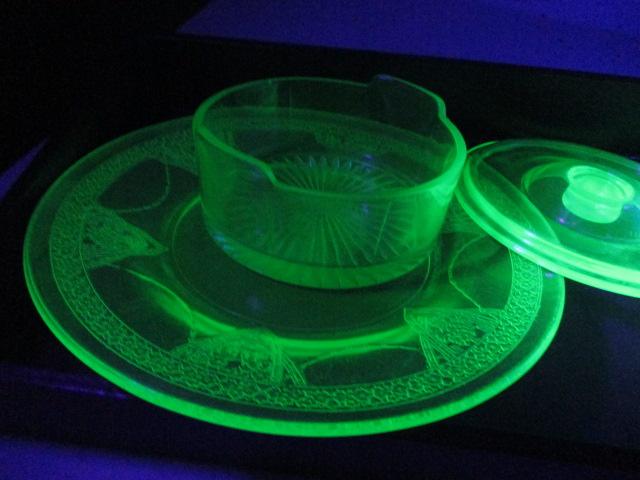 Uranium Glass Mixed Lot-5 Pieces