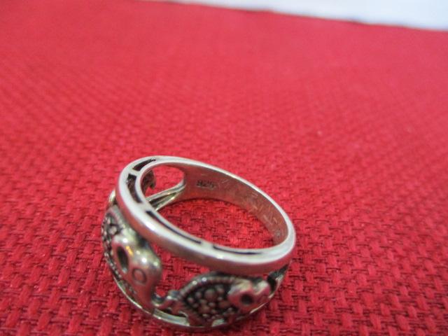 Sterling Silver Artisan Crafted Elephant Estate Ring