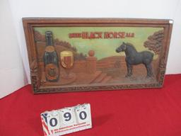 Biere Black Horse Ale High Relief Advertising Sign