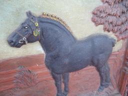 Biere Black Horse Ale High Relief Advertising Sign