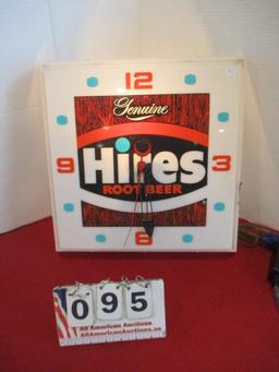 Hire's Root Beer Lightup Advertising Clock