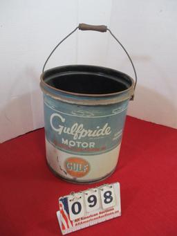 Gulf Pride Motor Oil 5 Ga. Advertising Can