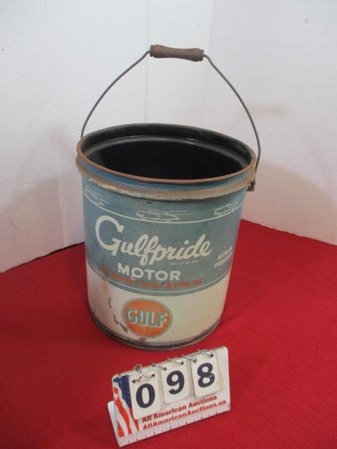 Gulf Pride Motor Oil 5 Ga. Advertising Can