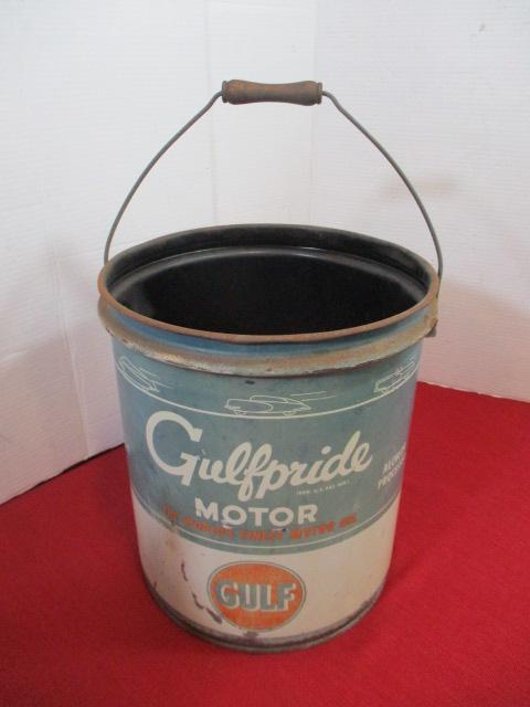 Gulf Pride Motor Oil 5 Ga. Advertising Can