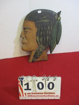 Native American Hand Carved Artist Signed Wall Hanging