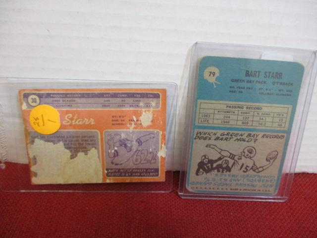 Pair of Vintage Bart Starr Trading Cards