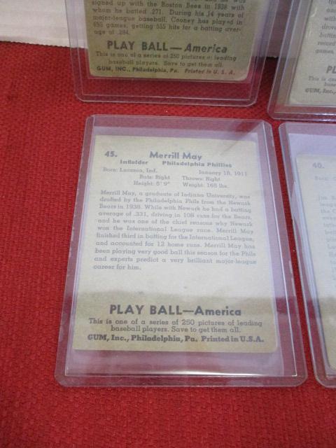 Play Ball 1939 Trading Cards-Lot of 4