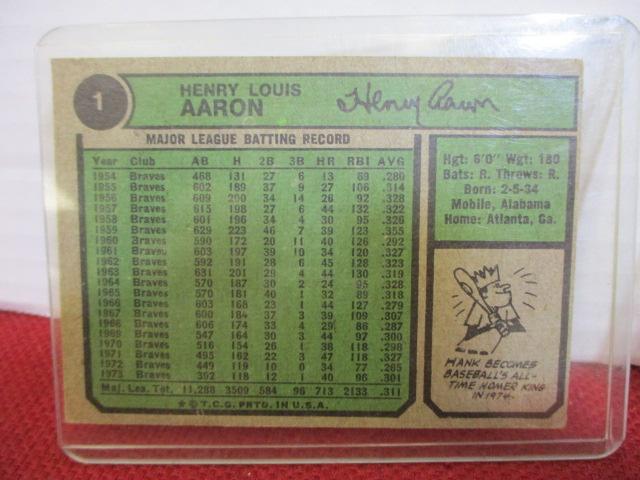 1972 & 1974 Hank Aaron Trading Cards