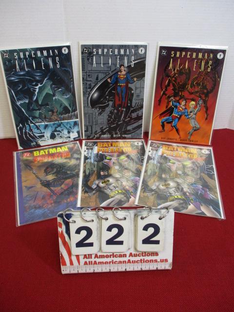 DC Comics Superman vs. Aliens  & Batman vs. Predator Comic Books-Lot of 6