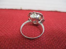 Sterling Silver Ladies' Estate Ring-3D Artisan Flower