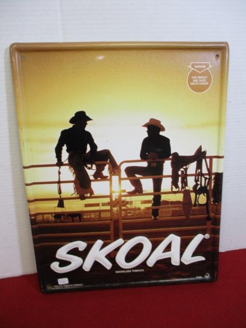1993 Skoal Self Framed tin Advertising Sign-A