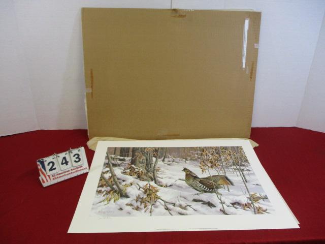 Don Klotzeke Artist Signed Rough Grouse Print + Jerry Gadamus "Moments Rest" Print