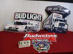 Budweiser Mixed Advertising Signs-Lot of 3