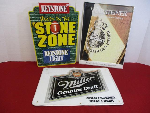 Mixed Tin Advertising Signs-Lot of 3