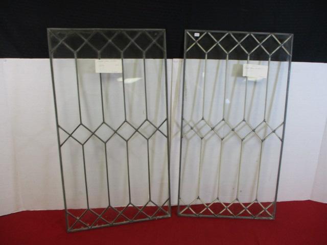 Leaded Glass Window Panels (Pair)