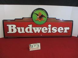 Budweiser Die Cut tin Advertising Sign