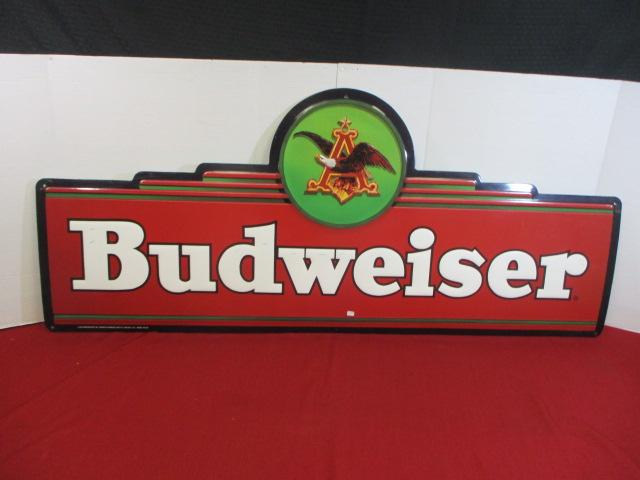 Budweiser Die Cut tin Advertising Sign