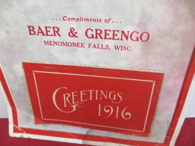 LOCAL ITEM-1916 Baer & Greengo Advertising Calendar