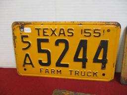 1955 Texas Truck License Plates-Lot of 3