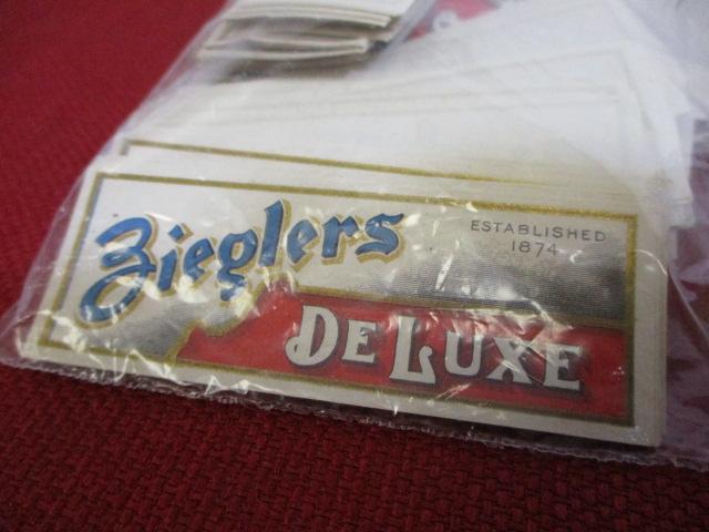 Ziegler's Deluxe Vintage Beer Bottle Neck Labels