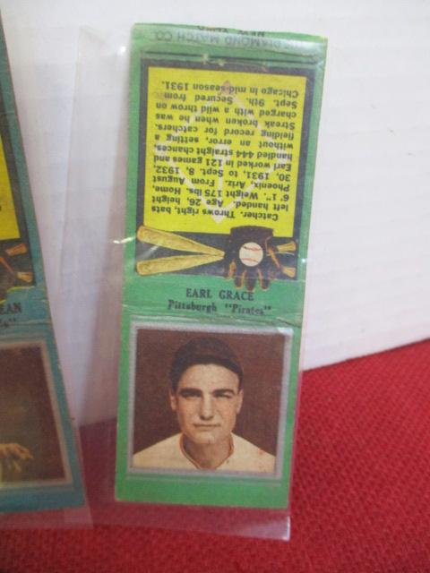 Vintage Baseball Trading Matchbooks-Lot of 8 w/ Dizzy Dean