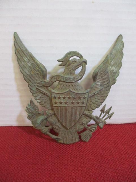 U.S. Military 1881 Indian Wars Spiked Helmet Hat Badge